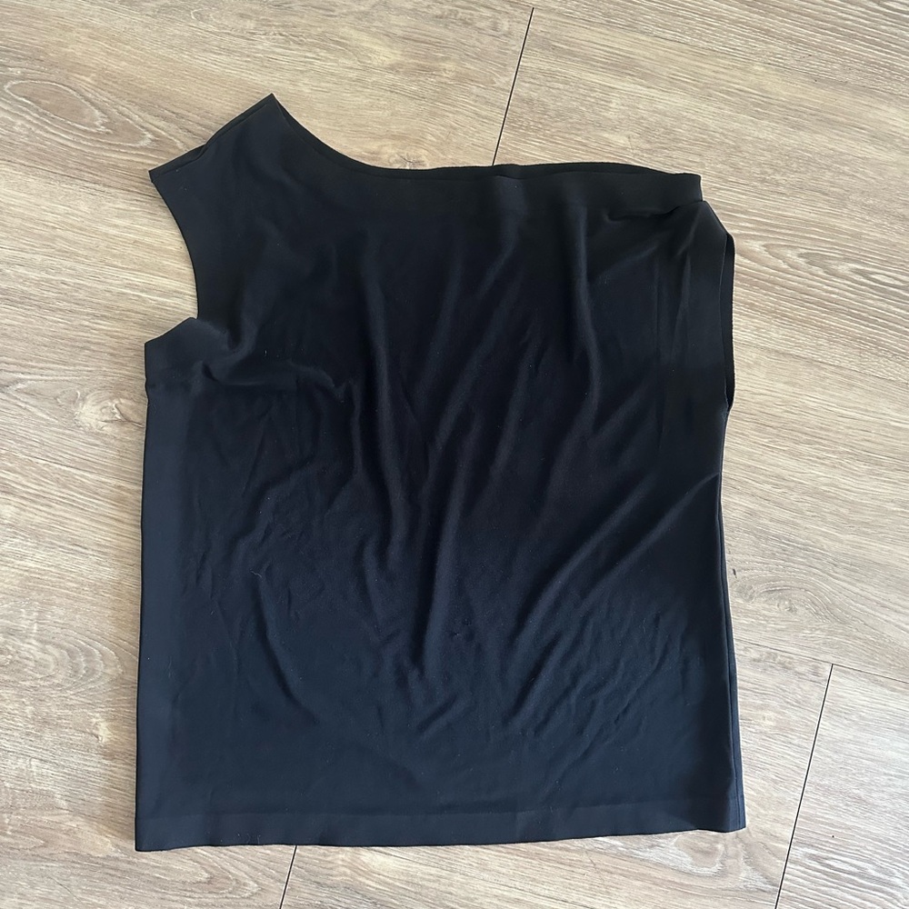 Norma Kamali Black Asymmetrical Tank Top